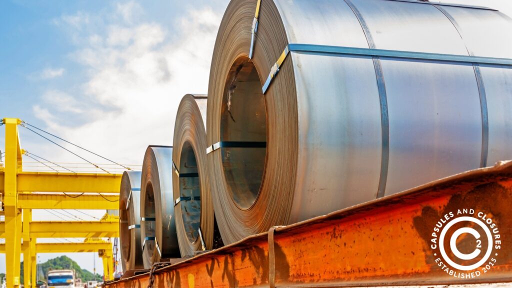 Steel coils on transit.