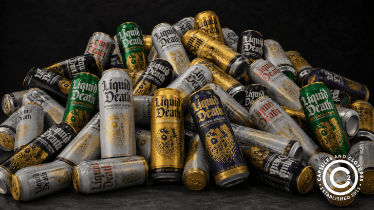 A jumble of Liquid Death cans in several flavors.